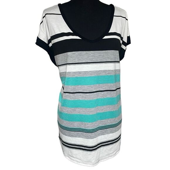 Kaileigh Striped Dolman V Neck Top - Picture 1 of 7